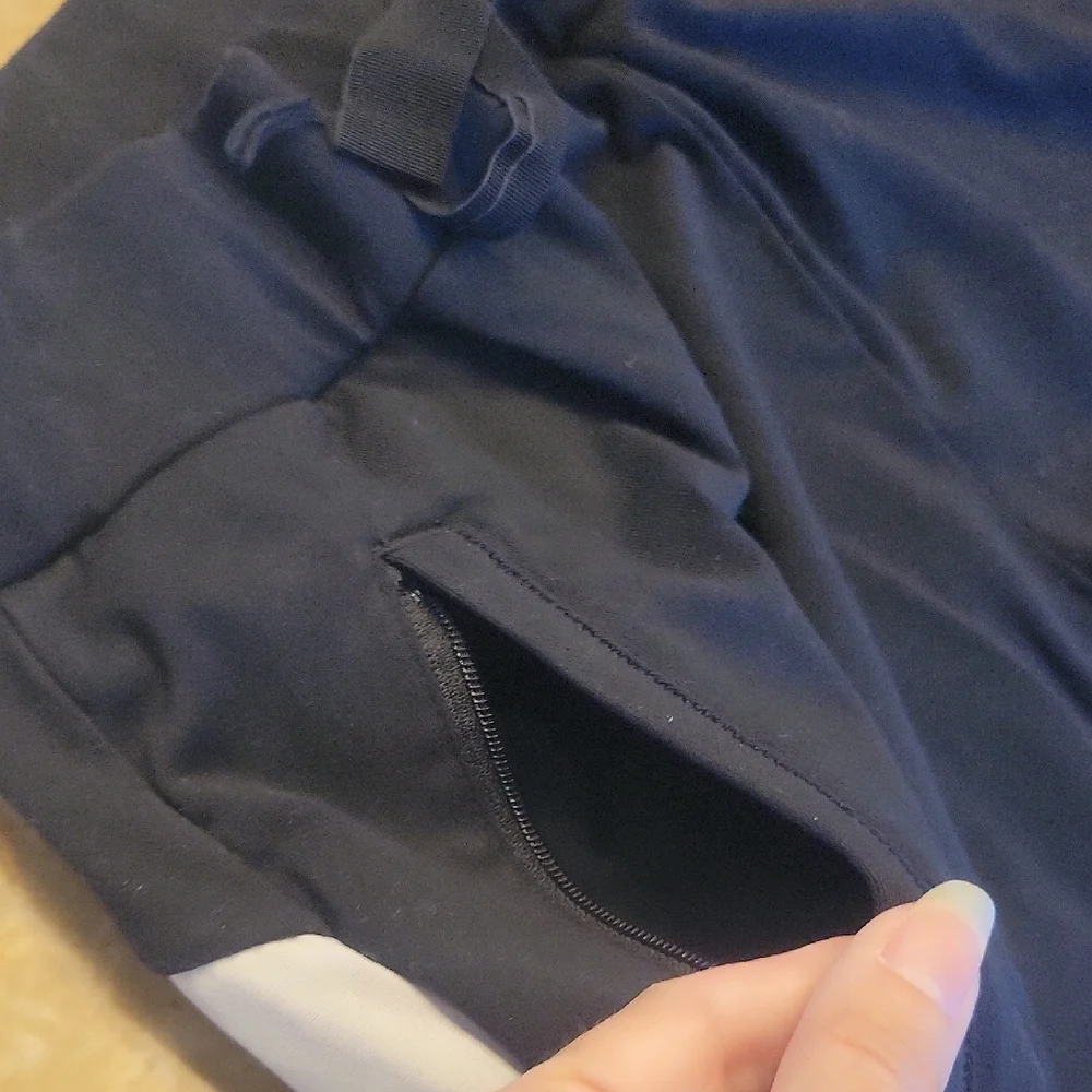 Athleta Black Tuxedo Joggers with White Side Stripe,  S - Picture 9 of 16